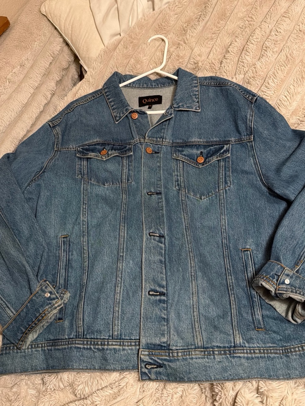 Quince Blue Denim Jean Jacket - Classic Button-Front